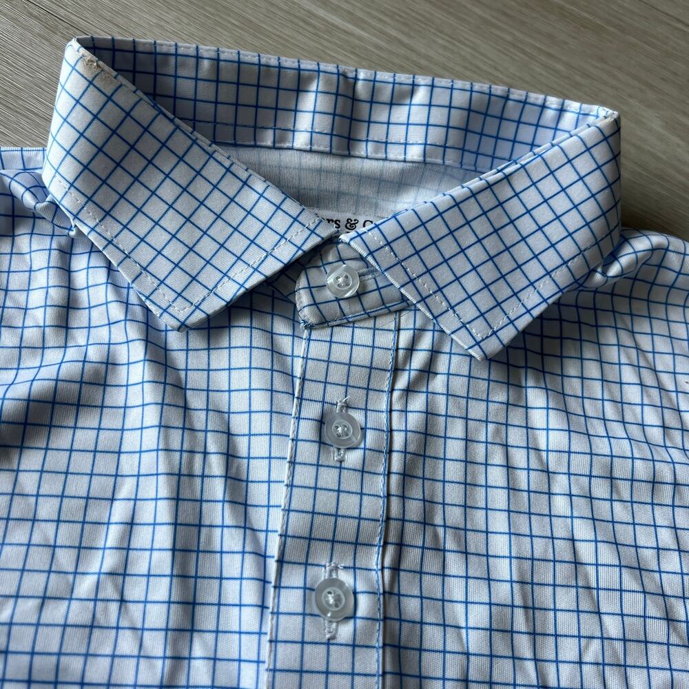 Collars & Co Flawed Mens XL Tall Blue White Square FLAWS Read - Picture 7 of 16